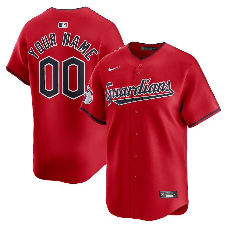 Men Cleveland Guardians Nike Red Alternate Limited Custom MLB Jersey